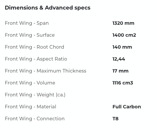 Sabfoil Leviathan PRO 1360 - T8 Hydrofoil Front Wing