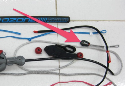 Pulley and amsteel pig tail for snowkite bar 2012 to 2014